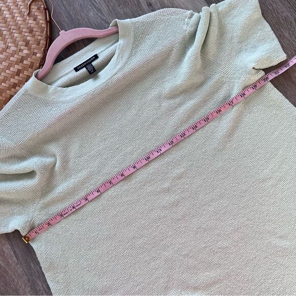 Eileen fisher MIST green organic linen blend honey comb‎ knit top women’s M - Picture 5 of 7